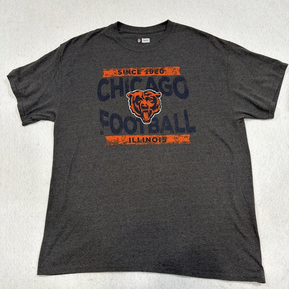 NFL TEAMS APPAREL CHICAGO BEARS XL T-SHIRT Gray Distressed Logo